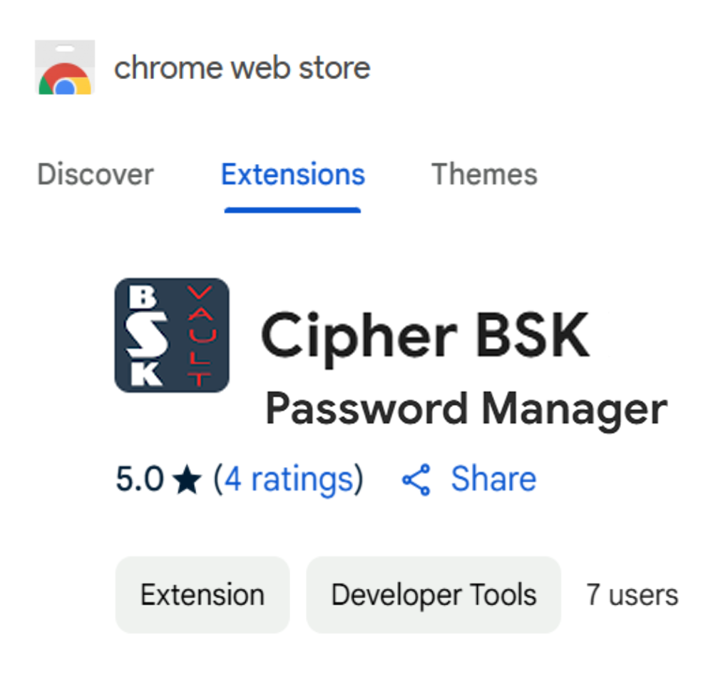 Cipher BSK Password Manager Chrome extension